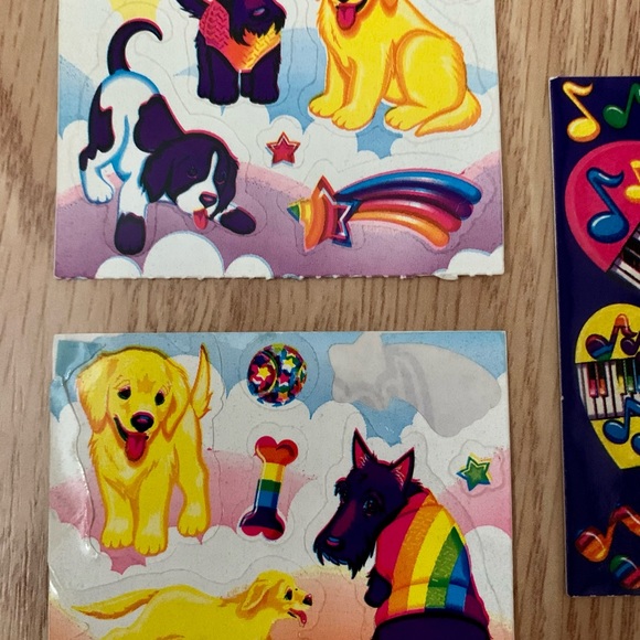 Vintage Lisa Frank Heart Piano & Dogs Stickers - Picture 7 of 9